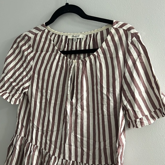 Madewell Stanza Ruffle-Hem Top in Stripe - Picture 7 of 8